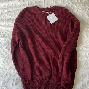 Pistola cotton red/black marl tunic sweater